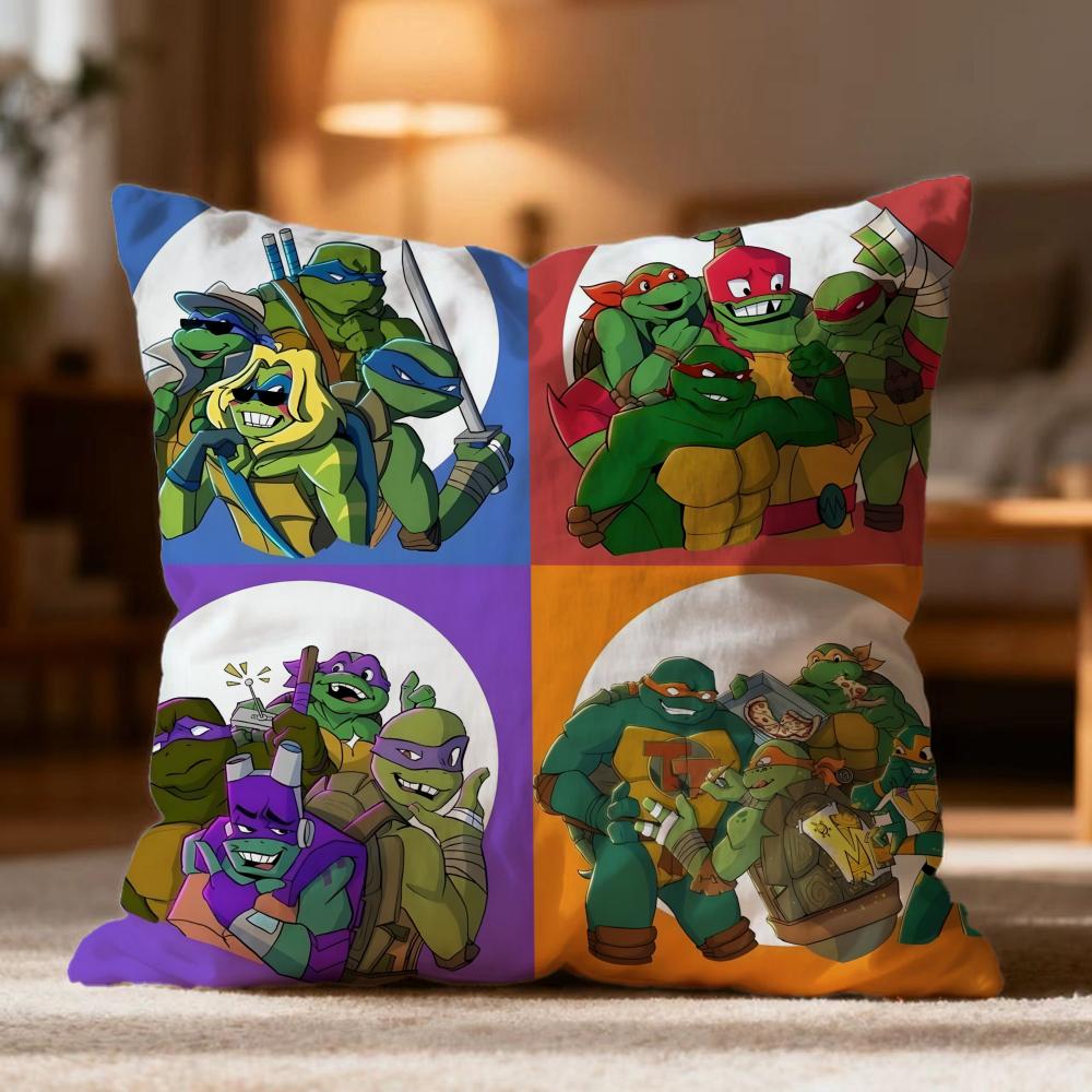 Hot TTeenage Mutant Ninja Turtleses Cushion Cover Soft Washable Pillow Case Multi-Scene for Couch Bed Travel Office Use