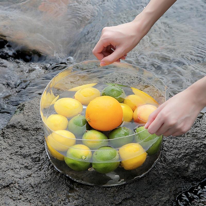 Portable Folding Transparent Washbasin for Camping, Picnic, and Travel