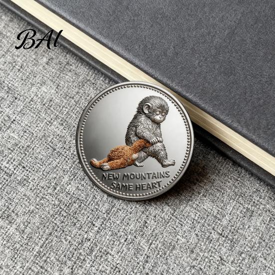 Encouragement Token Emotional Support Coin Inspirational Monkey Challenge Pocket Double?Sided Collectible for Friends Family Motivation Keepsake
