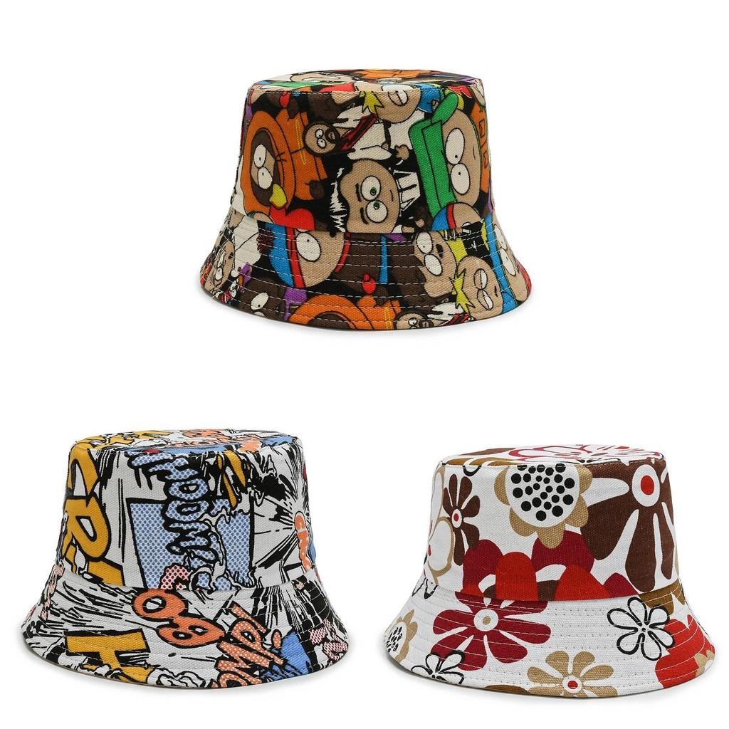 Fisherman Floral Printing Hat Outdoor Sun Protection Bucket Hat Gift Fashion