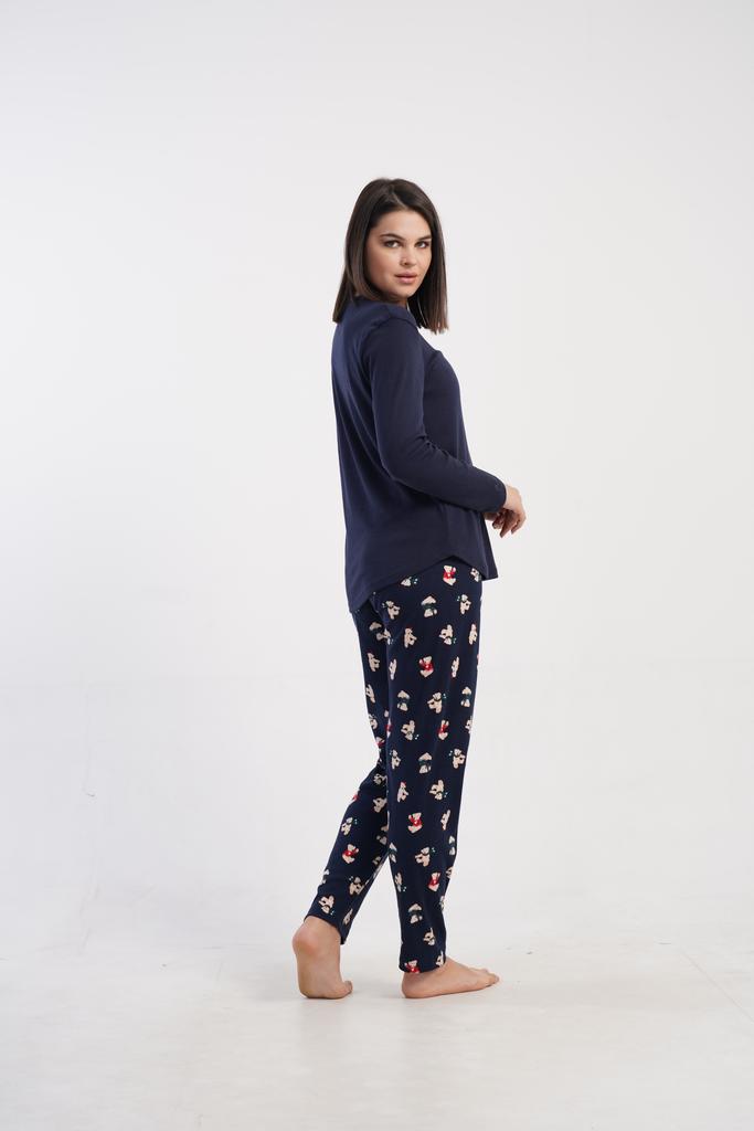 Women's Cotton Pajama Long Pants and Sleeve Comfortable L Vienetta Warm