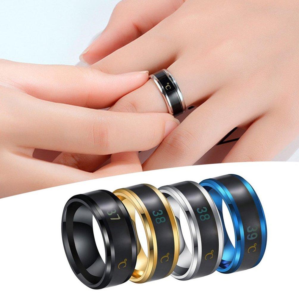 Stainless Steel Temperature Ring Mood Emotion Feeling Intelligent Temperature Sensitive Rings for Men Women Waterproof Jewelry
