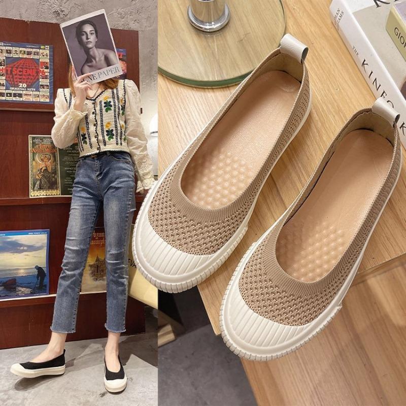 Pantofi casual tip board cu talpă plată, patch din piele gol, suprafață din plasă respirabilă, respirabili, răcoroși și ușori