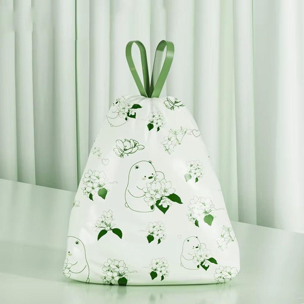 30/50/100pcs/rolls Thickened Material Drawstring Garbage Bag Camellia Fragrance Bag  Household Use