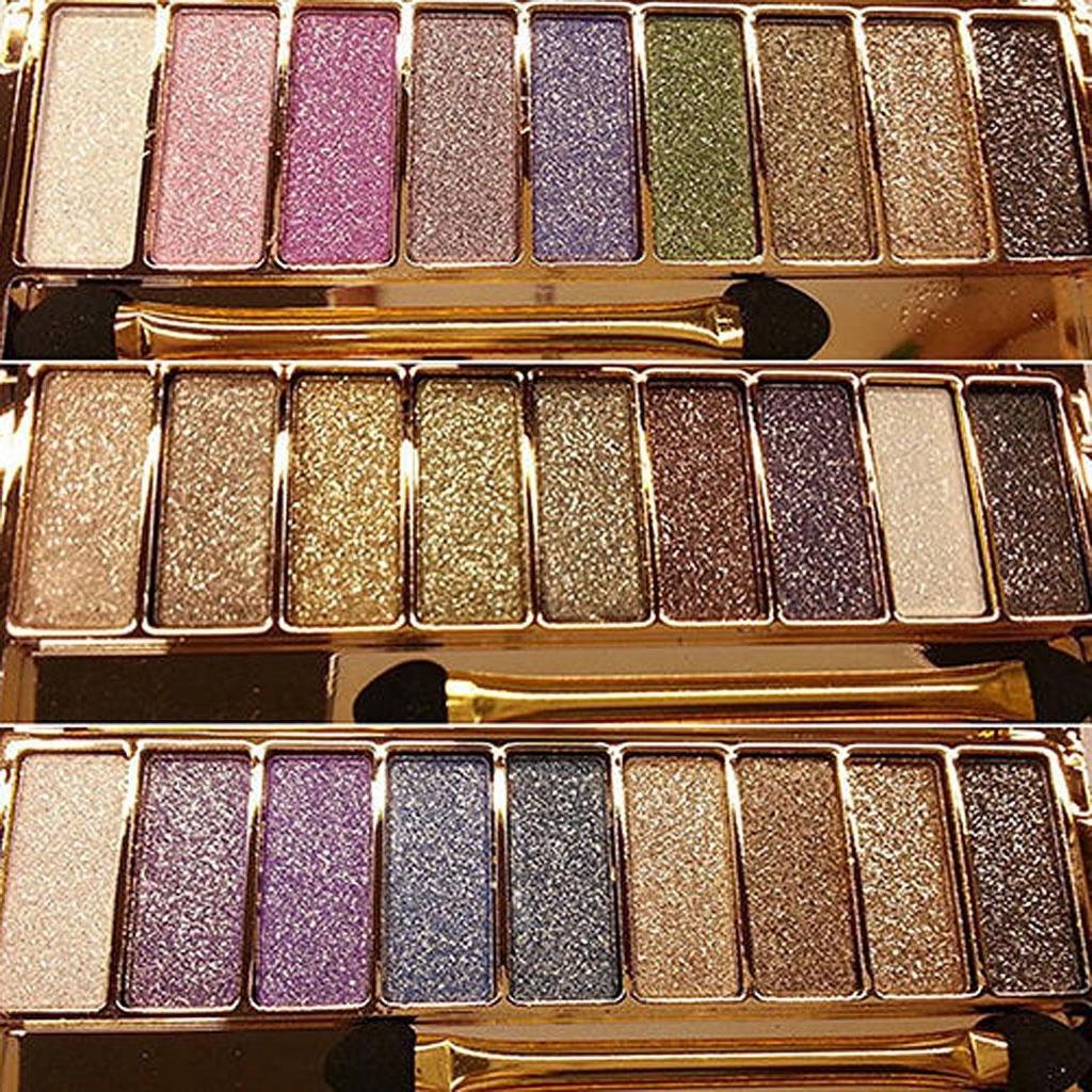 Buy 9 Colors Waterproof Makeup Eyeshadow Glitter Palette with Brush at