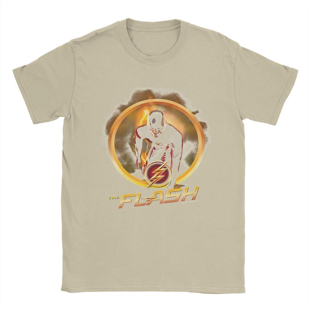 Flash Logo TShirts for Unisex Novelty Pure Cotton Tees O Neck Short Sleeve T Shirt Birthday Gift Clothing