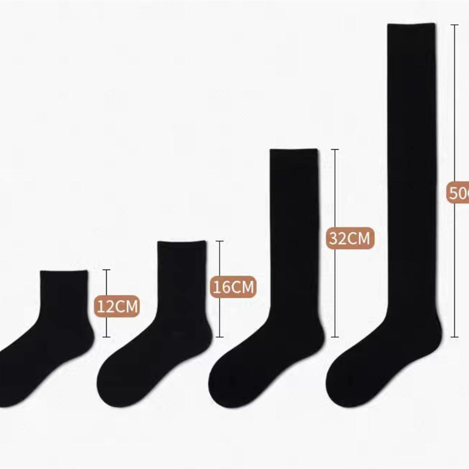 Pair With Loafers And Socks Fashionable And Versatile Black And White Socks Four Seasons Regular Solid Color Cotton Socks, Trendy Student Socks
