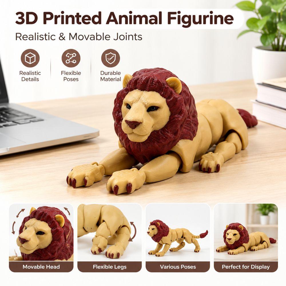 Movable Joints Wild Animal Toy Realistic Articulated Animal Figure Animal Figurine Home Decoration