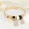 Gold Bracelet DIY Fashion Oil Drop Pendant Adjustable Open Bracelet for Women