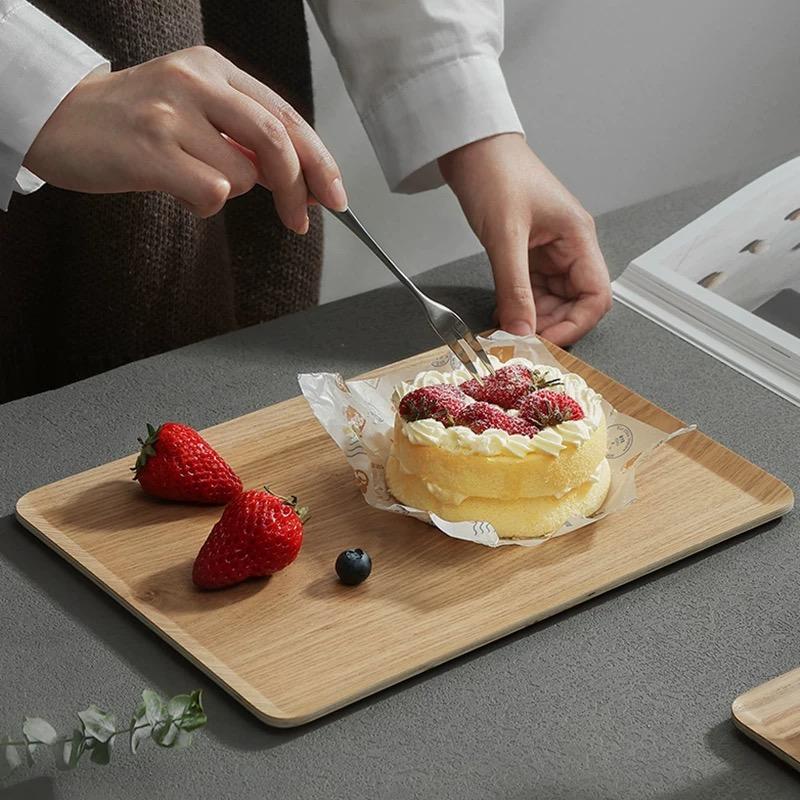 Ashwagandha Wooden Tray Cake Bread Tray Bakery Pastry Display Wooden Flat Tray Household Kitchen Storage Tray