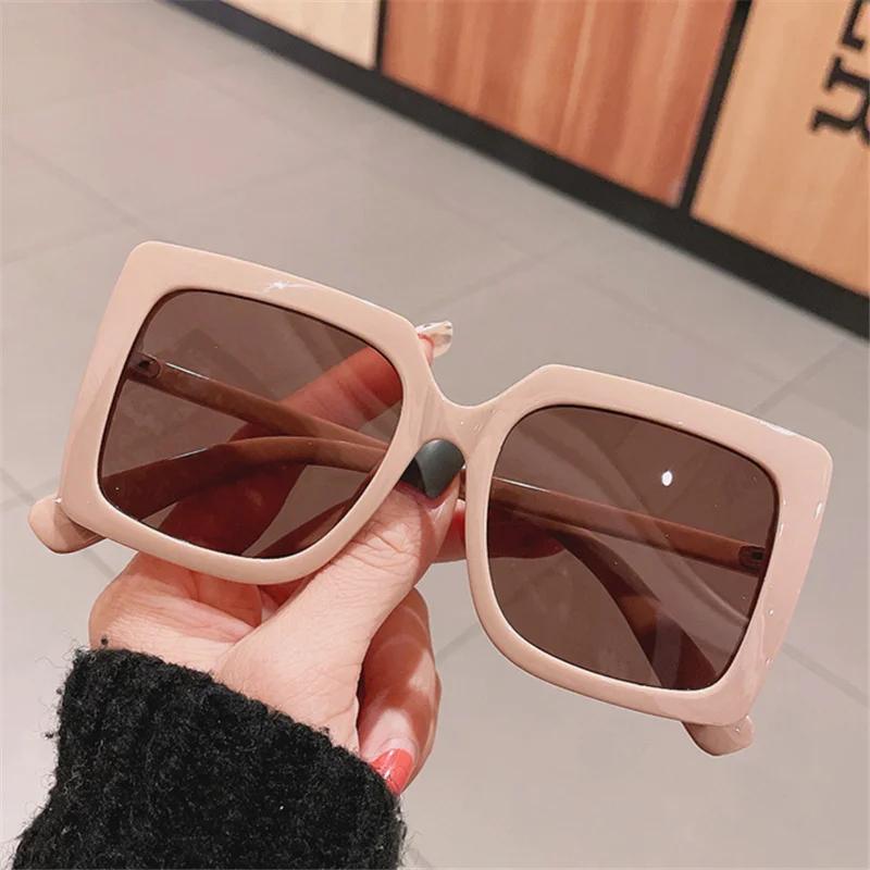 Sunglasses Men Women Luxury Brand  New Fashion Vintage Square Designer Summer Pink Sun Glasses Femlae Oversized Uv400 Shades