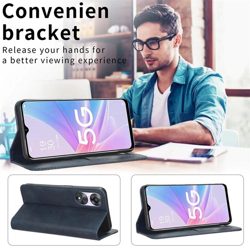 For Realme GT 7T 7 T Lær Retro Bok Flip-deksel for Realme GT7 6T NEO 7X 6SE C71 Magnetisk Lommebok Kortholder Telefonvesker Etui Skall