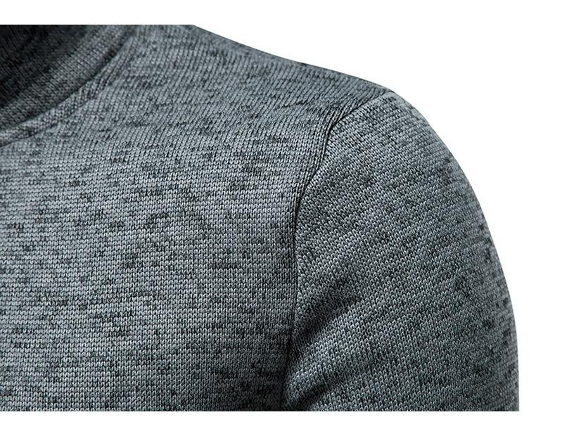 Men's High Neck Zipper Long Sleeve T-Shirt - European Size, Autumn/Winter Collection