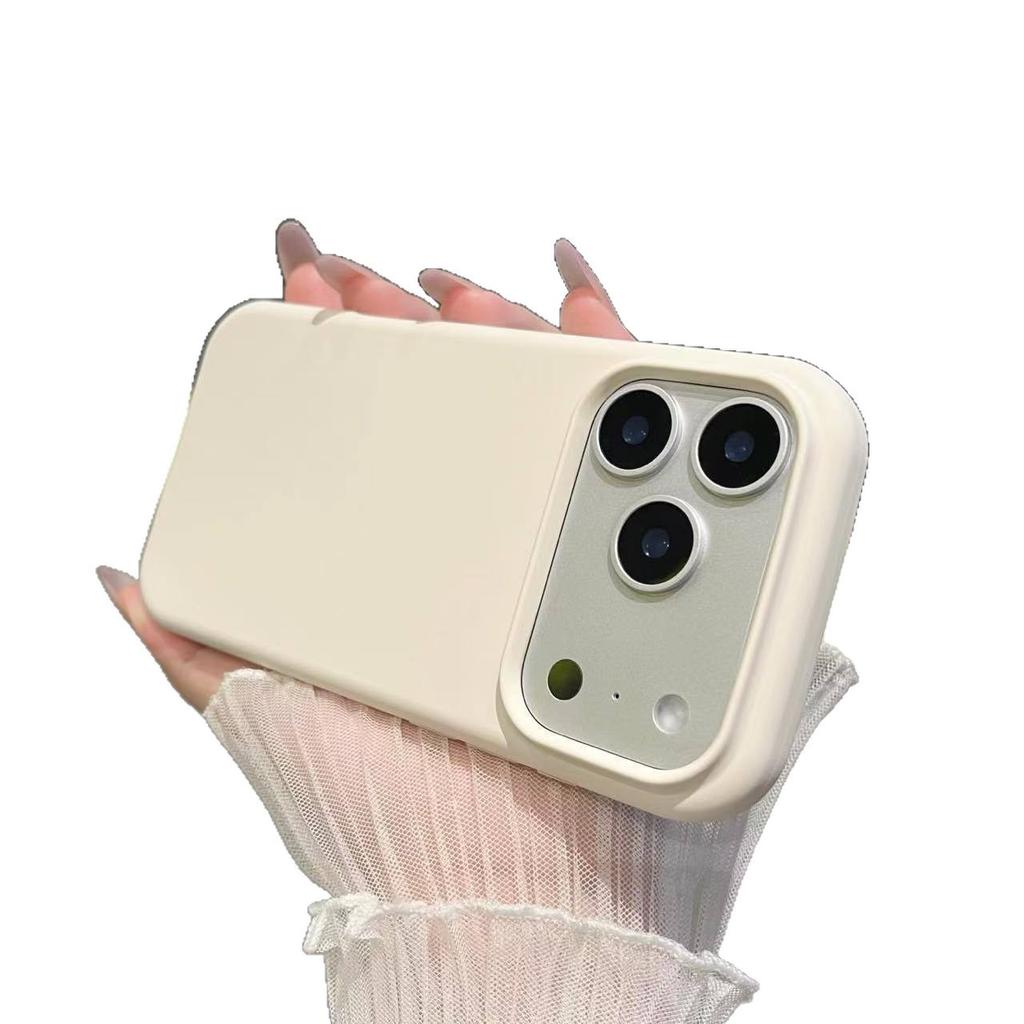 Ins Wind Solid Color True Liquid Silicone Mobile Phone Case iPhone11 Large Hole Lens Frame Anti-drop Apple 11 Mobile Phone Case