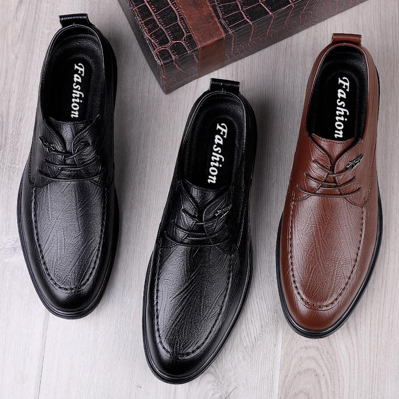 Новые мужские модные туфли дерби из натуральной кожи — фото 5