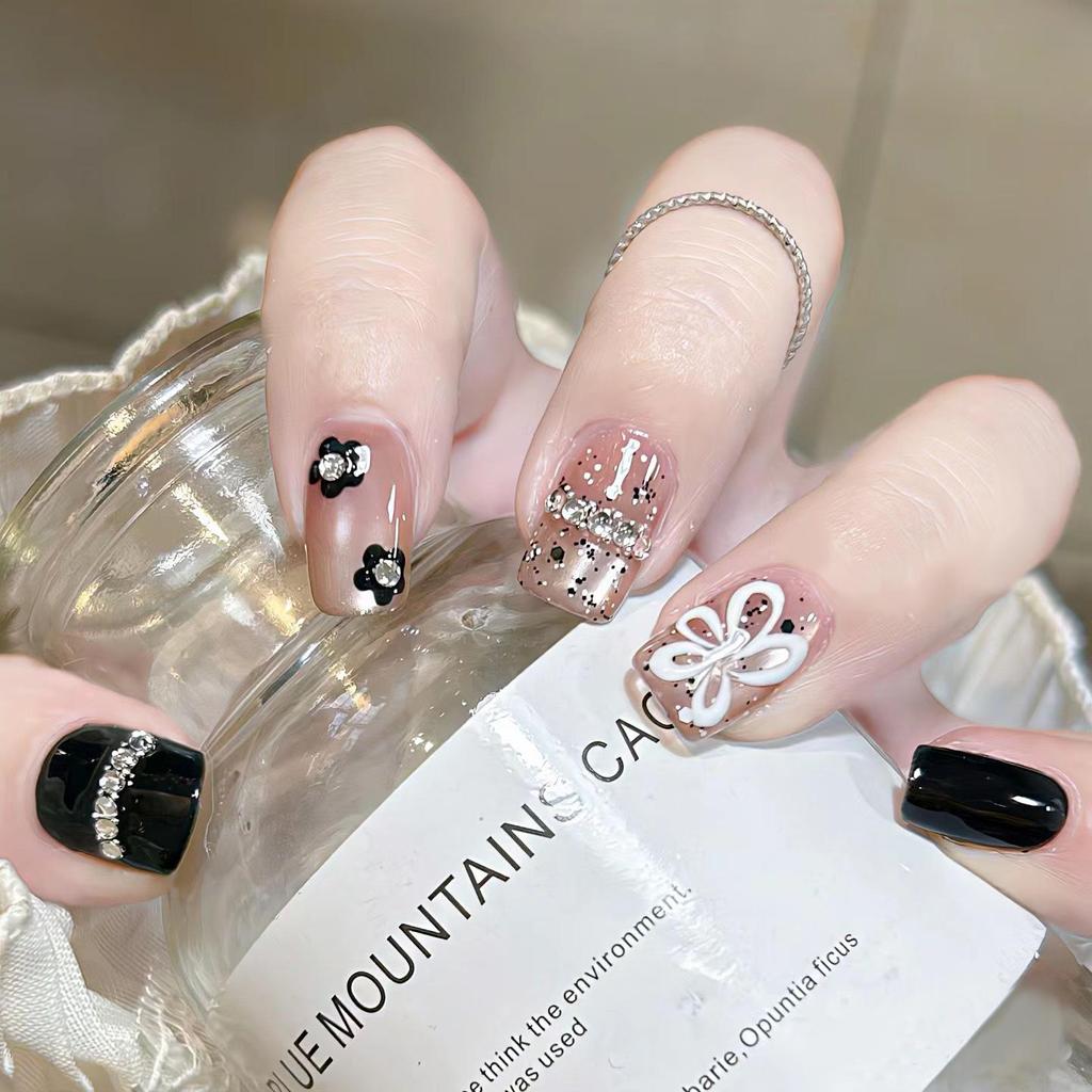 Verlaufende Bernstein-Goldfolie Abnehmbare Nagelsticker - Herbst/Winter-Kollektion