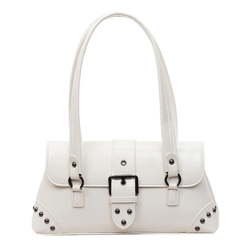 High-end Underarm Bag Women's New Trend Fashion Versatile Rivet Locomotive Bag Retro Light Luxury Hand Bag