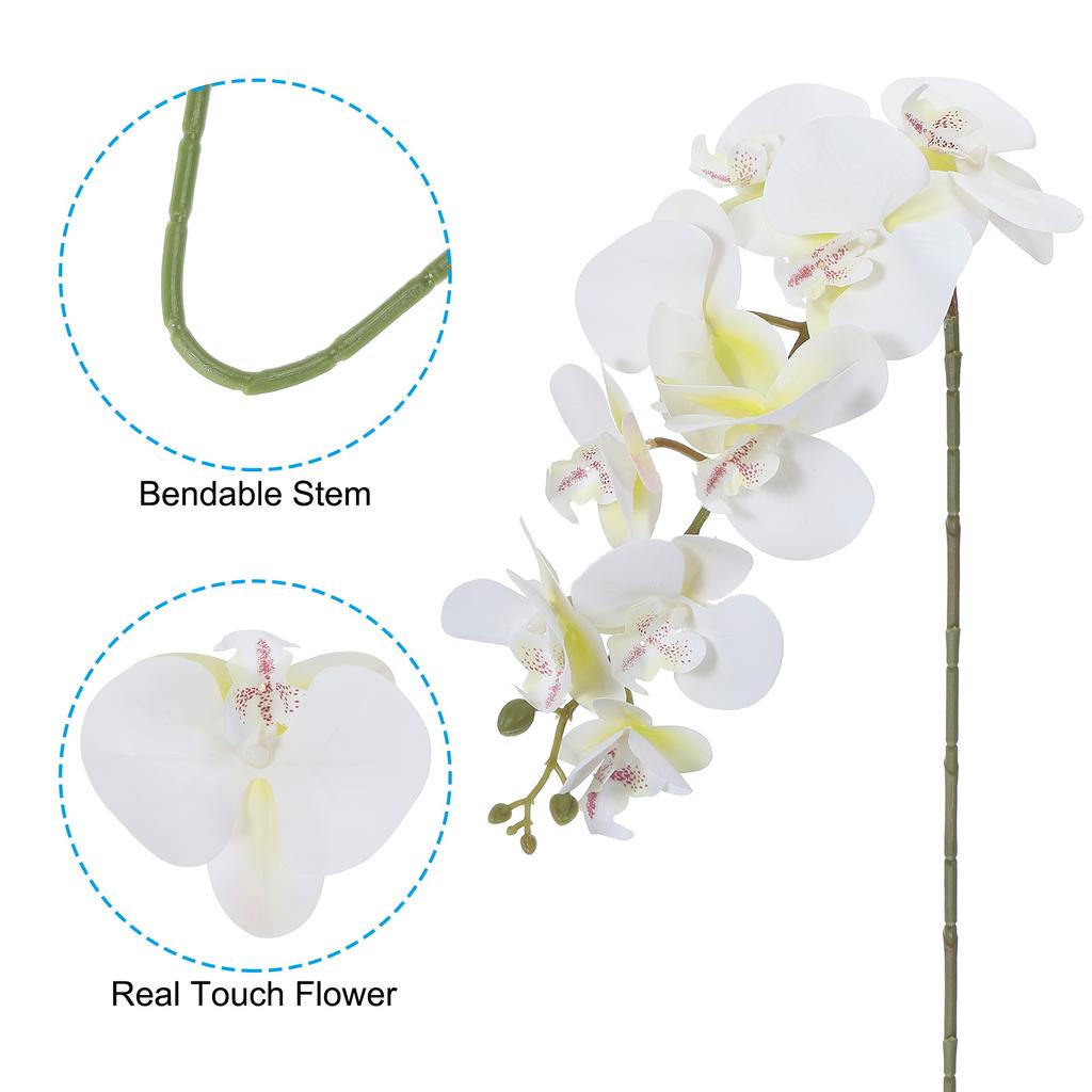 6pcs Artificial Orchid Stems 41" 9 Heads Faux Phalaenopsis Flowers Real Touch Fake Orchid Flower Branch for Vase Home Wedding
