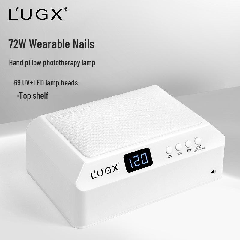 

Лампа для ногтей LUGX 72 Вт УФ-светодиодная: Быстросохнущая подушка для рук, предотвращает потемнение, идеально подходит для маникюрных салонов