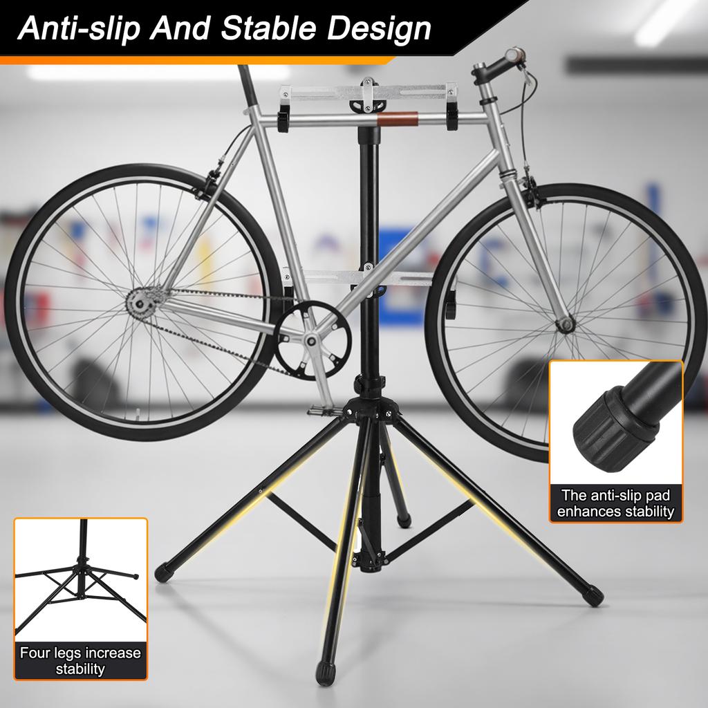 Two Bike Gravity Pole Stand Garage Space Saving Bicycle Work Stand Hanger No Drilling Required for Apartment Bikes Safe & Secure