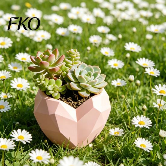 Pot de fleurs anti-stress en forme de cœur géométrique, Pot de fleurs décoratif pour intérieur, extérieur, jardin, Balcon créatif Amour Maison