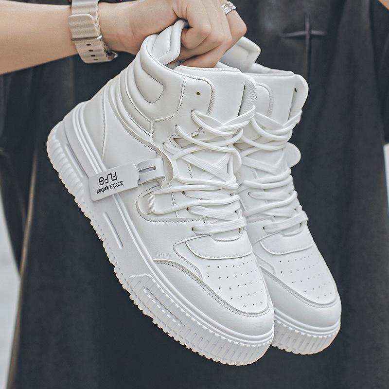 Women's White High Top Sneakers for Men Leather Sports Shoes for Women Sneakers Winter Men's Platform Shoes With Thick Soles