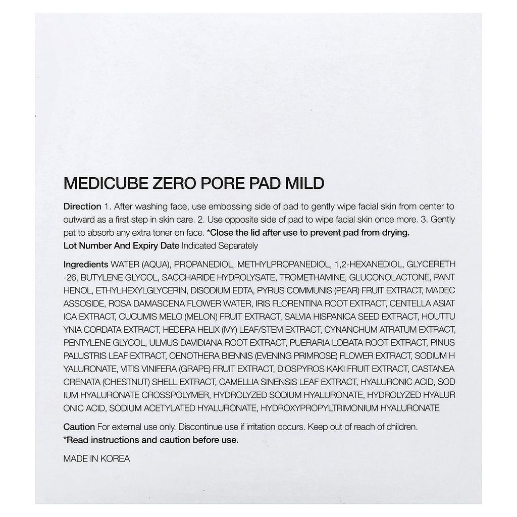 Medicube Zero Pore Pads Mild, 70 Pads
