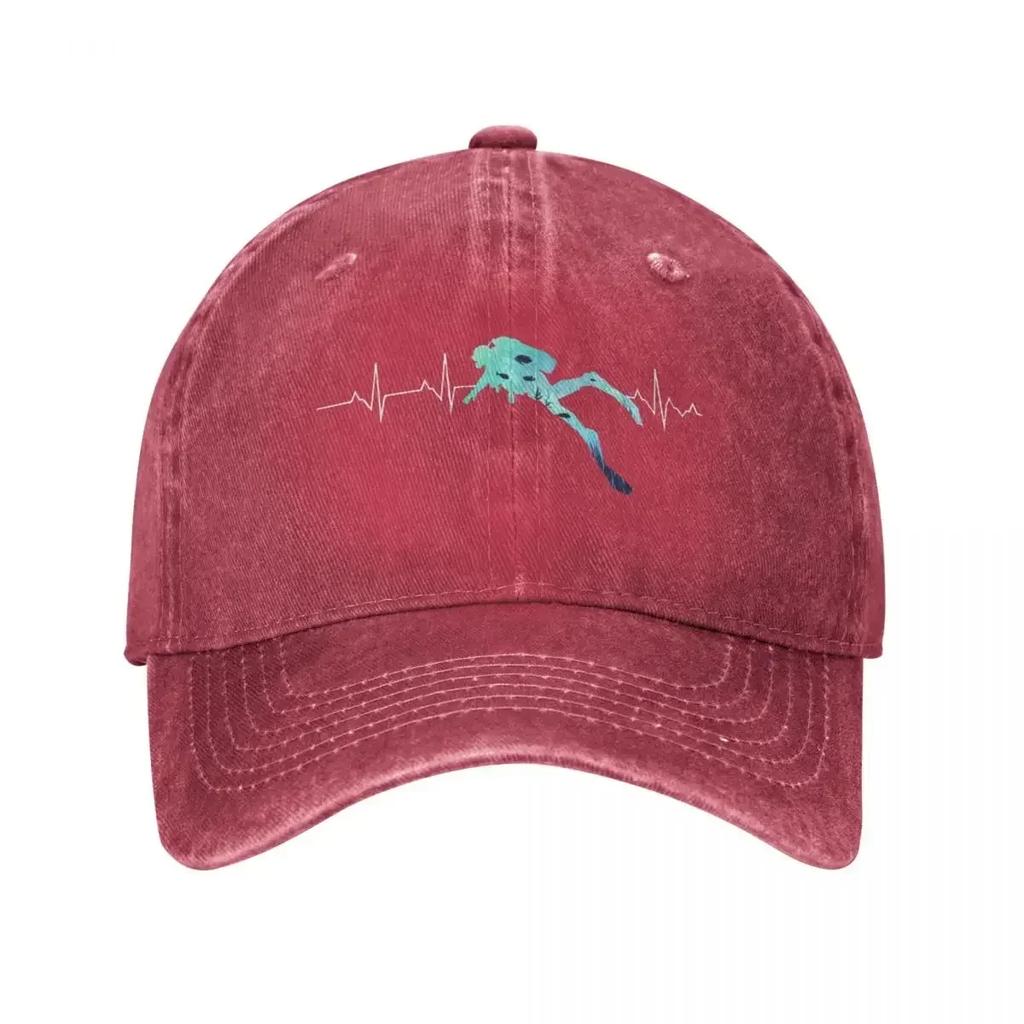 Cuore Subacqueo Miglior Regalo per Subacqueo Cappellino da Baseball Cappellino Vintage in Denim Usurato per Unisex Donna Cappelli da Esterno