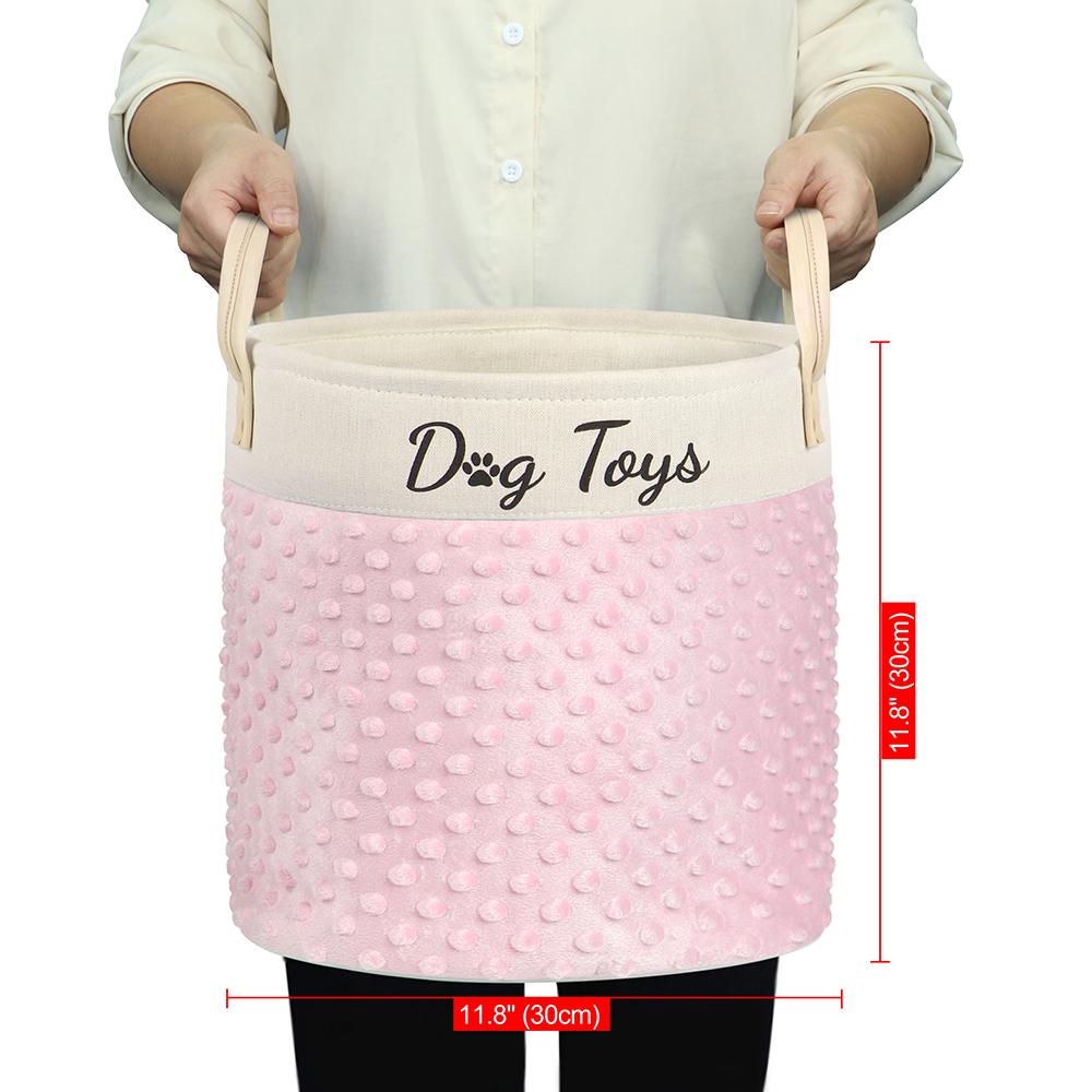 Fashion Dog Toy Storage Basket Foldable Dog Canvas Bag Paw Print Pet Toys Clothes Storage Box Dog Cat Accessories Pet Supplies
