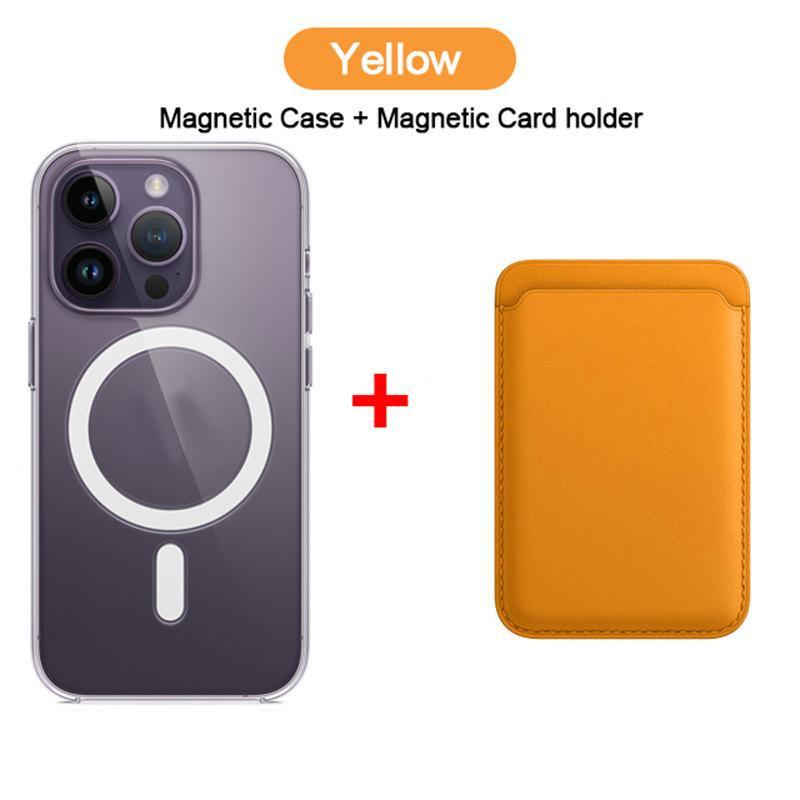 2in1 For Magsafe Card Holder Wallet Magnetic Case For iPhone 16 15 14 13 12 11 Pro XS Max X XR Wireless Charging Accessories