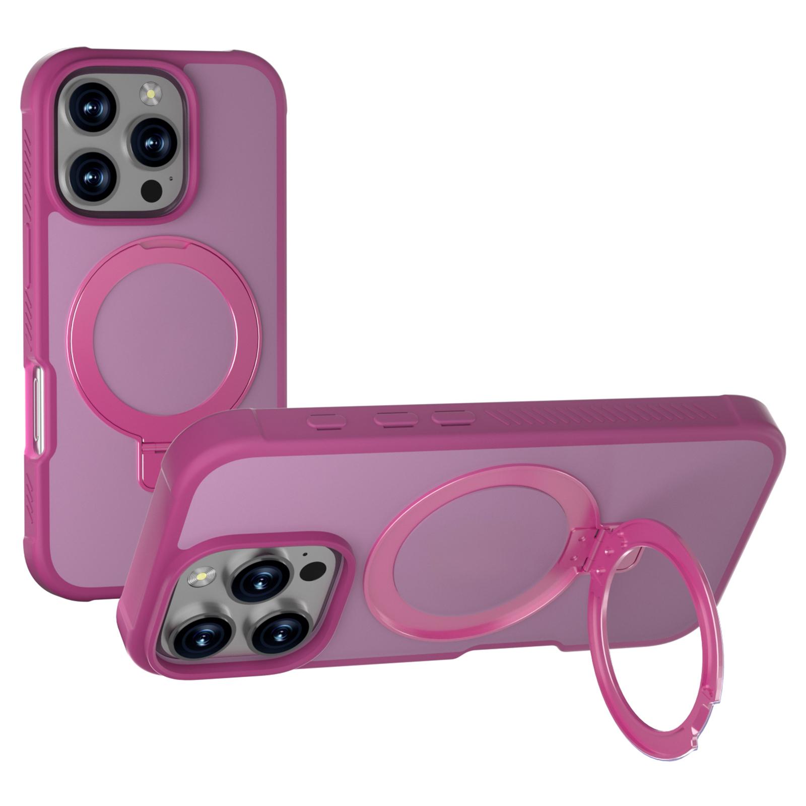 

GW20 For iPhone 16 Pro Max Case Compatible with MagSafe Skin-Touch TPU+PC Kickstand Phone Cover B