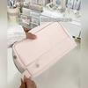 Niche Style Ins Simple Pink Folding Large-capacity Pencil Bag Multi-layer Student Stationery Storage Bag Pencil Case