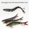 3Pcs Fishing Lures Hard Baits 3D Eyes Realistic Looking Vibrant Color Multi Jointed Slow Sinking Artificial Lure Fish Baits Kit