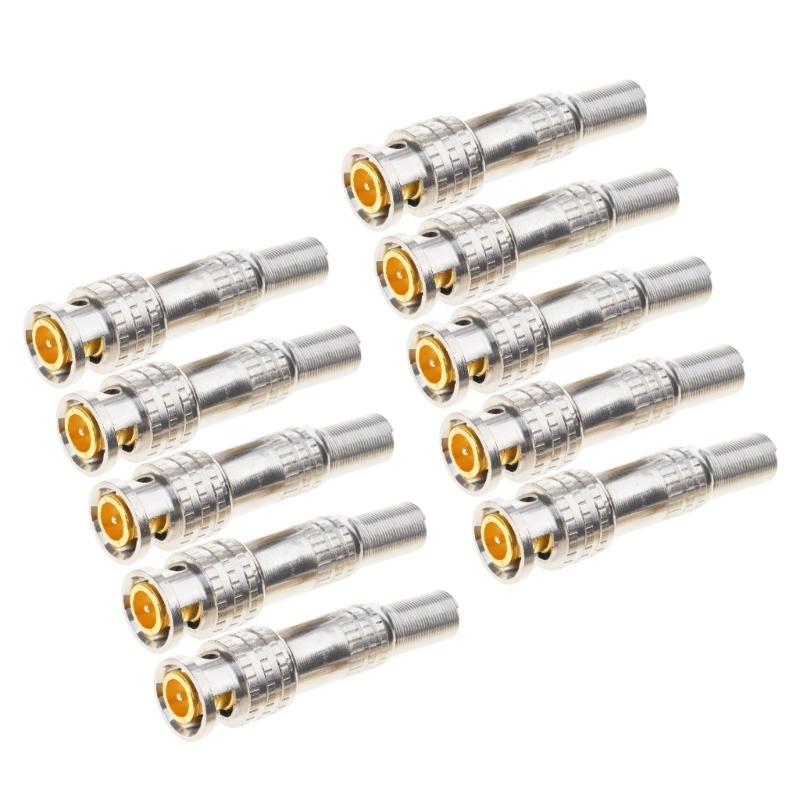 5Pcs/10Pcs 75-5 Solderless BNC Male Connector BNC Compression Connector for CCTV Camera System Easy Installation