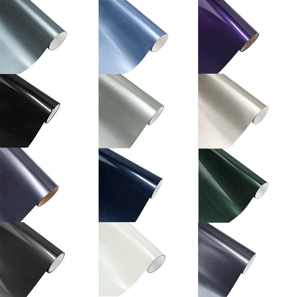 Metallic Glossy Series Car Film Vinyl Wrapping Film PET Air Bubble Free Car Sticker PVC Exterior Interior Decal Auto Accessories
