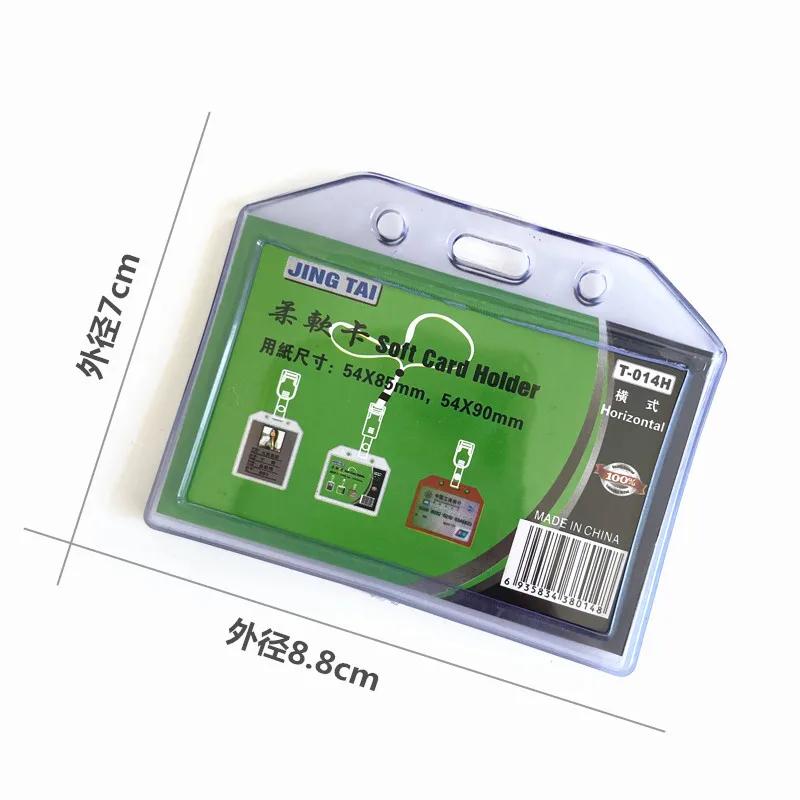 Plastic Vertical Silicone Soft Clear PVC Card Holder Name Tag Holder for Nurses Office School ID Card Holder