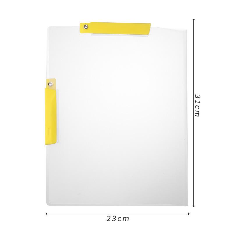 Double Lever Transparent Colored Student File Organizer with Rotating Clip