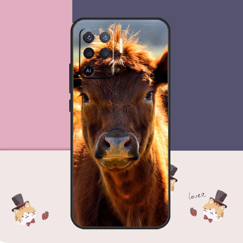 Funny Cow Face Case For OPPO A57S A54S A53S A96 A76 A5 A9 A15 A16 A17 A18 A78 A98 A54 A74 A94 A52 A72 A77