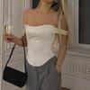 2023 European & American Women's Square Neck Backless Bra Top with Fishbone Straps