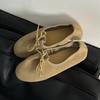 THE · FENGLIYA2025 Early Autumn, Super Soft Cowhide Lace-up Loafers Flat Non-slip Grandma Shoes Lace-up Bar