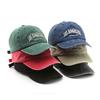 Unisex 6 Panel Washed Denim Vintage Formal Sporty Outdoor Sunshade Letter Printed Embroidery Baseball Caps Hat