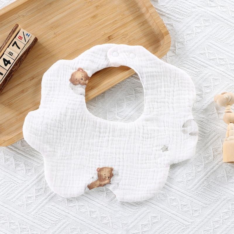 Baby Feeding Bibs 6 Thick Layer Burp Cloth Drool Bibs for 0-3Y Infant Gender Neutral Drooling Bib Newborns Shower Gift