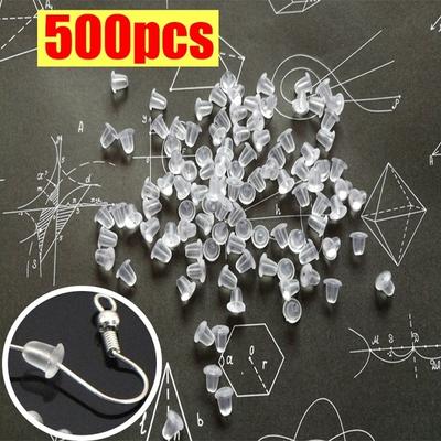 500pcs/lot Silicone Rubber Earring Clasp Styles Ear Nut Earrings Jewelry Accessories Plugging Earring Back Ear Stud Findings