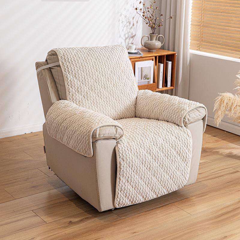 

Multi-Color Corduroy Sofa Slipcover Non-Slip Single Recliner Seat Pad All-Season Universal Furniture Protector Living Room Decor 1 Seater