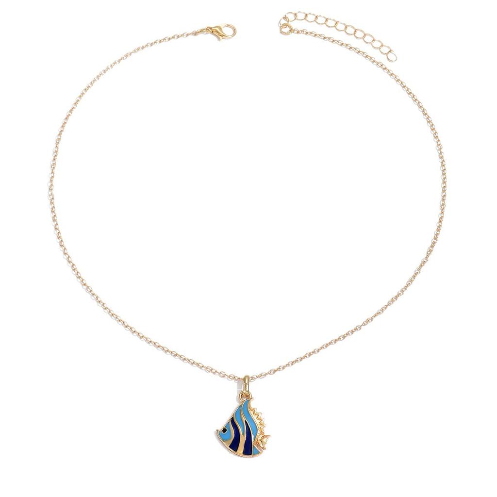 Shell necklace wholesale European and American niche design jewelry women's ocean fashion dripping oil conch starfish collarbone chain