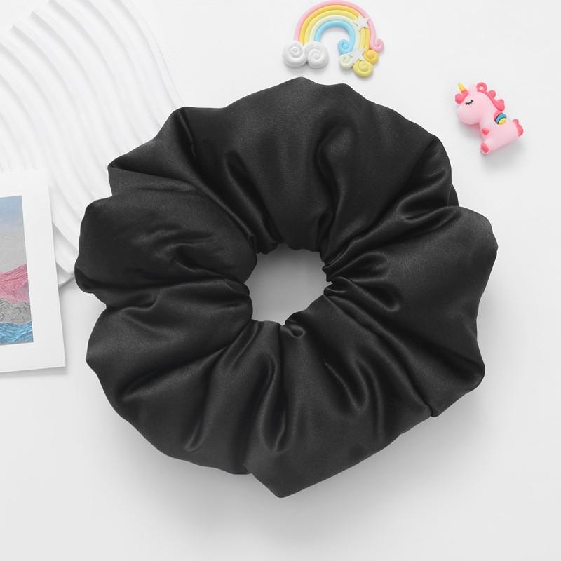 Silk Hair Tie Women 9.5cm Wide Satin Scrunchie With Soft Filling High Elasticity Handmade