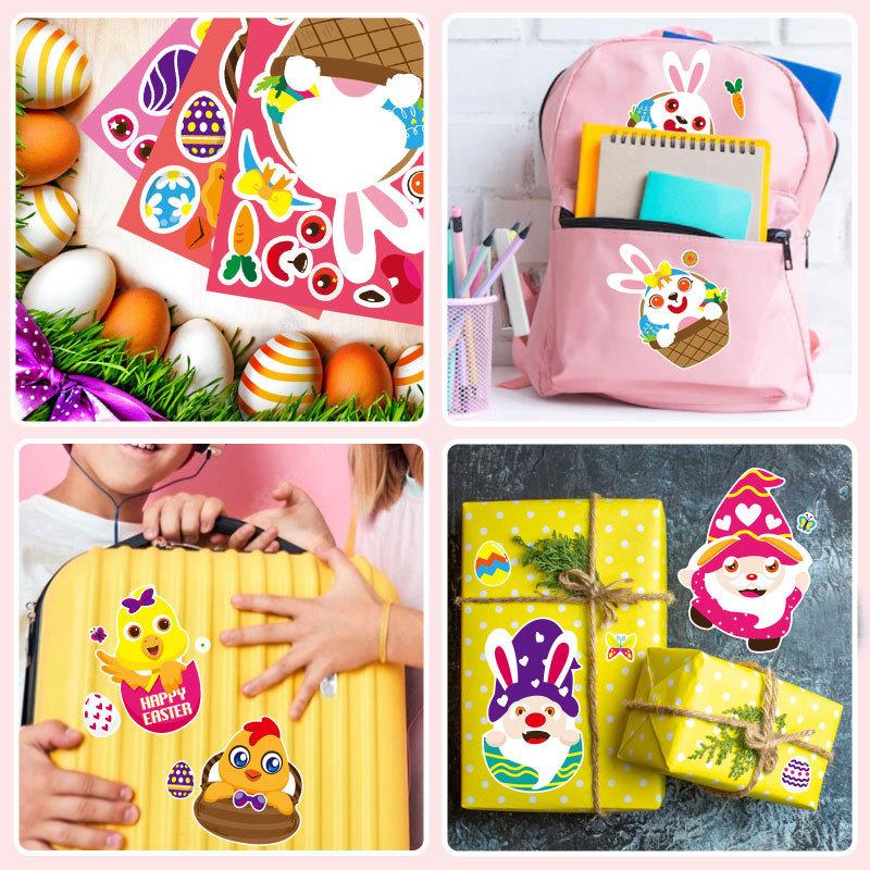 Easter Stickers, Easter Basket Stuffers Easter Egg Decorating Bunny Stickers, Easter Activities Party Easter Crafts Gifts Bags