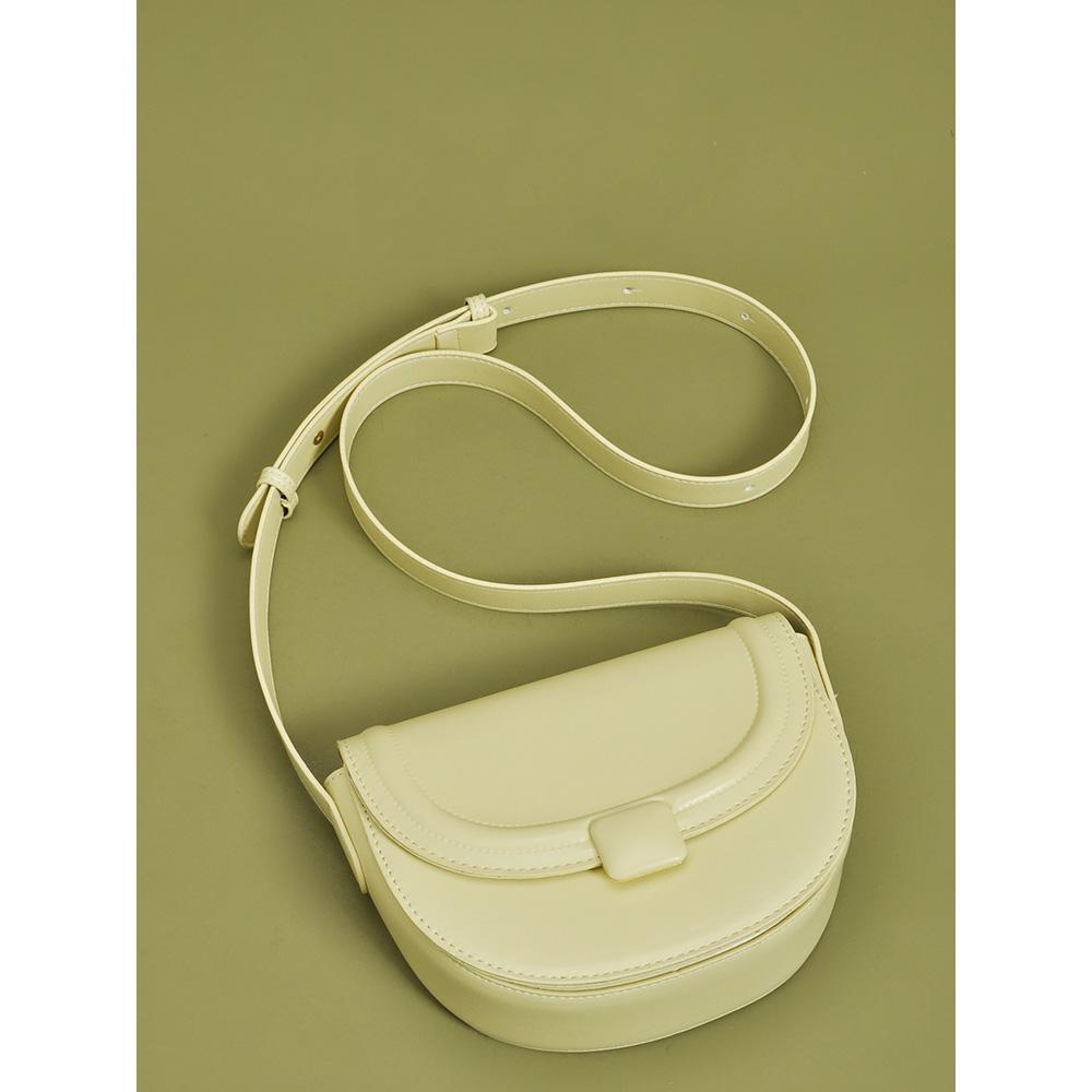 Underarm Bag Women's Spring  New PU Magnetic Buckle Half Round Bag Japanese and Korean Style Single Shoulder Crossbody Bag