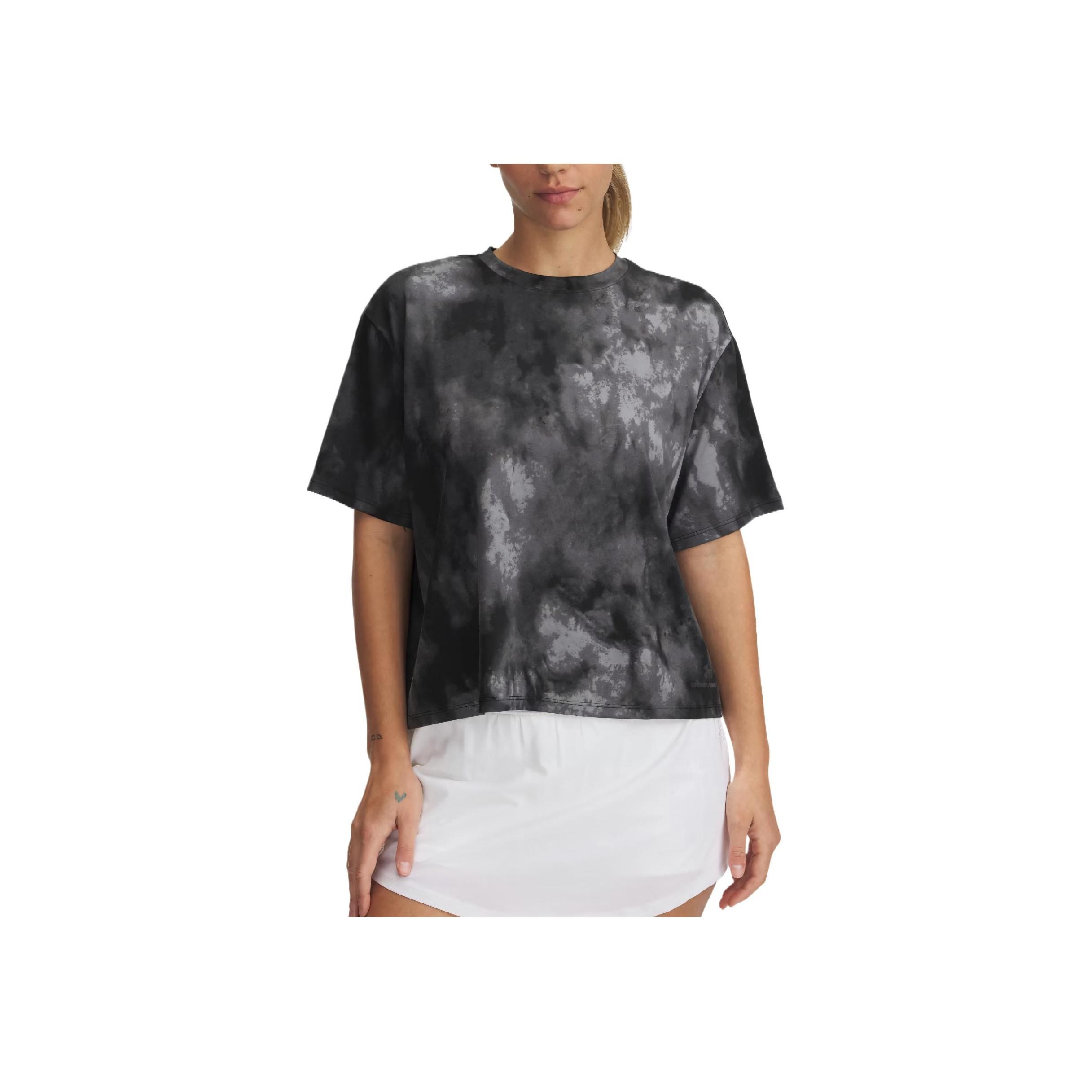 

Under Armour Rush Comfortable Breathable Fashionable Simple Versatile Short Sleeve Drop Shoulder T-Shirt Women T-Shirts Titanium-Gray 1373974-035 XS