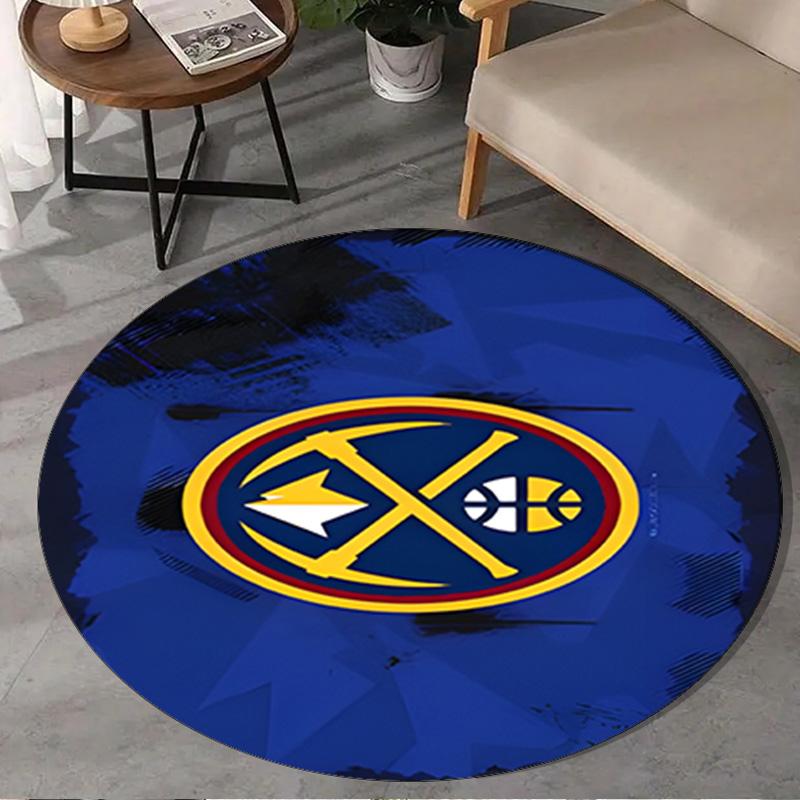 Nuggets Logo Art Round Rug for Livingroom,Bedroom, Palyroom, Chair Rug, Area Rug, Circle Carpet, Large Size Fan Christmas Gift